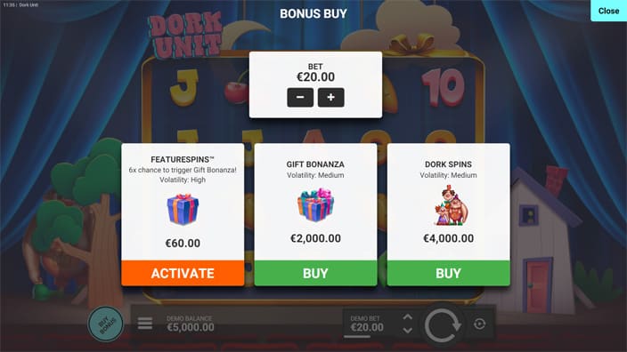 Dork unit slot bonus buy Dork-Unit-buy-feature