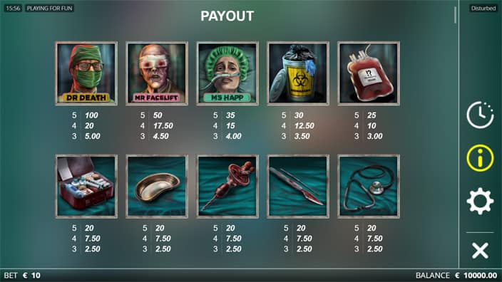 Disturbed slot paytable Disturbed slot paytable