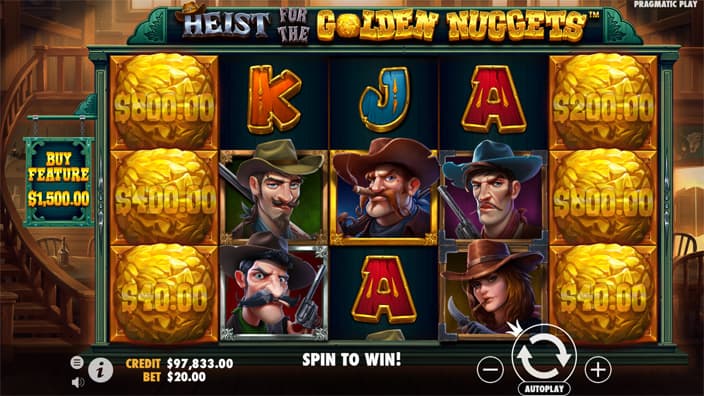 Heist for the Golden Nuggets slot money symbol Heist for the Golden Nuggets slot money symbol
