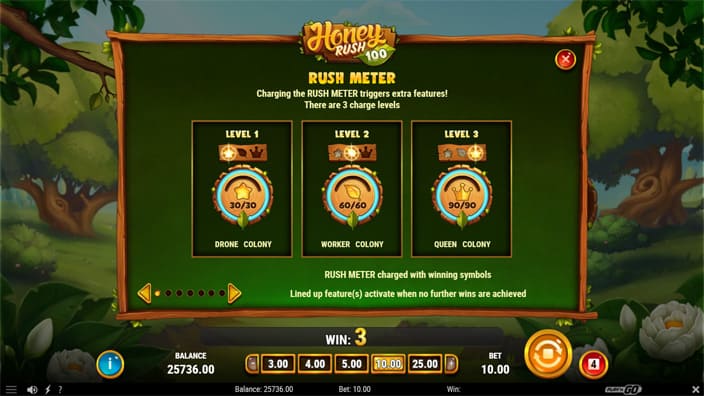 Honey Rush 100 slot rush meter feature Honey Rush 100 slot rush meter feature