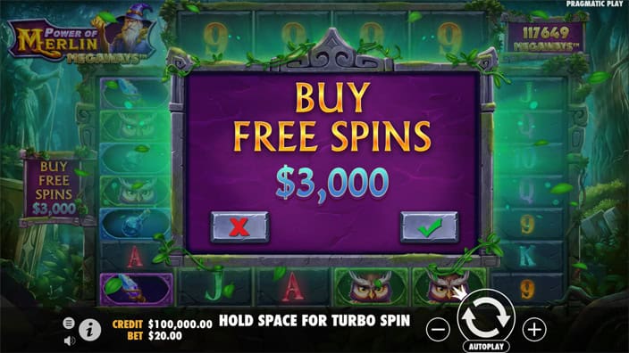 Power of Merlin Megaways slot buy feature 1