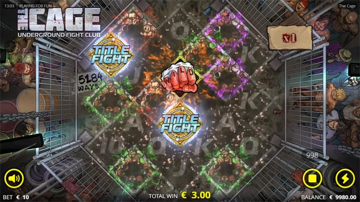 The Cage slot roundhouse kick feature The Cage slot roundhouse kick feature