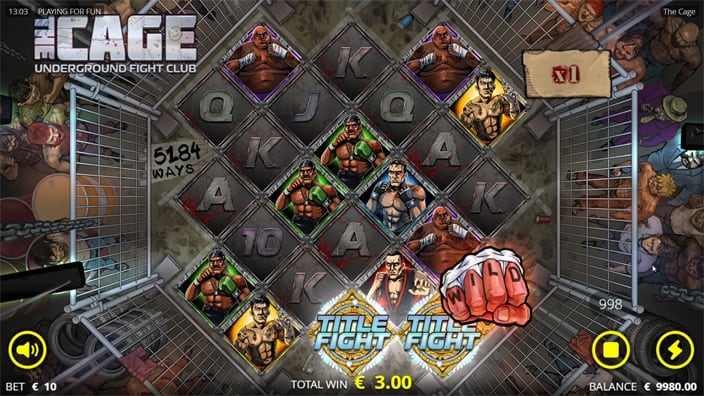 The Cage slot wild knockout xbombs feature The Cage slot wild knockout xbombs feature