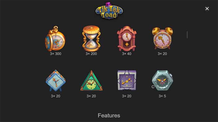 Tik Tak Toad slot paytable Tik Tak Toad slot paytable