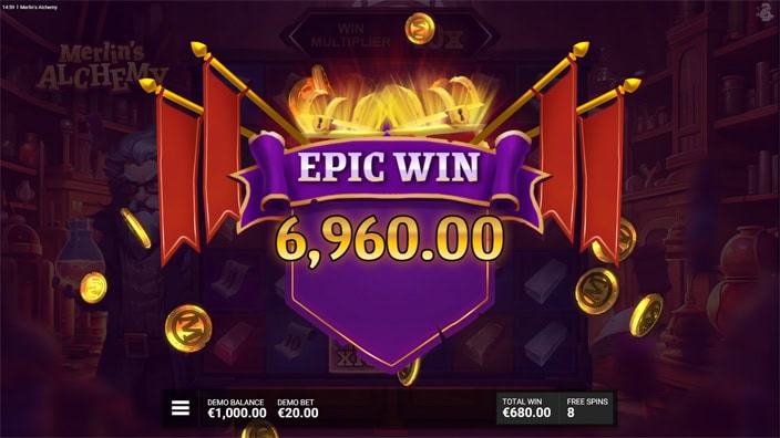 Merlins Alchemy slot big win 1