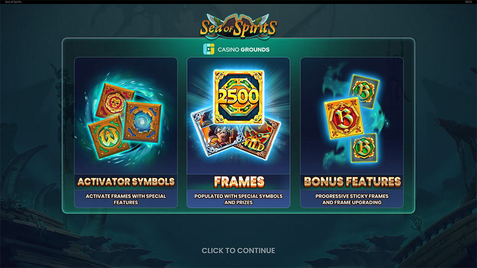 Sea of Spirits slot intro screen