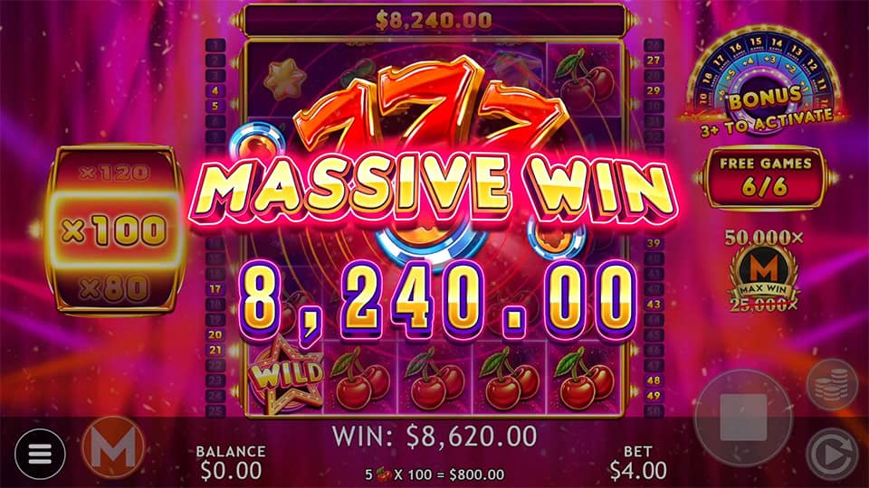 Massive Win screen in Joker Jam slot displaying an &euro;8,240 payout.