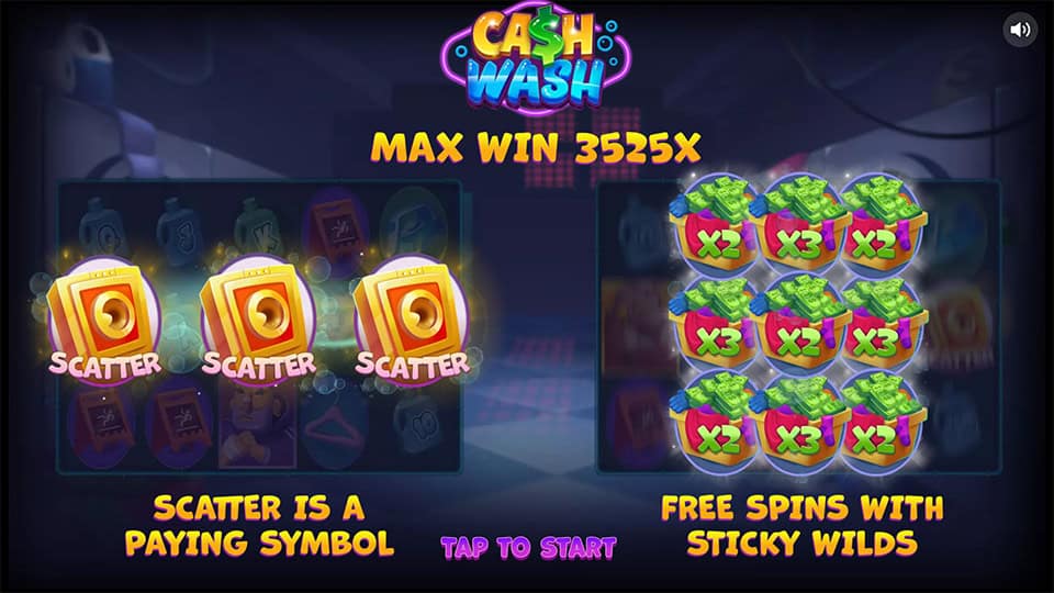 Cash Wash slot homepage