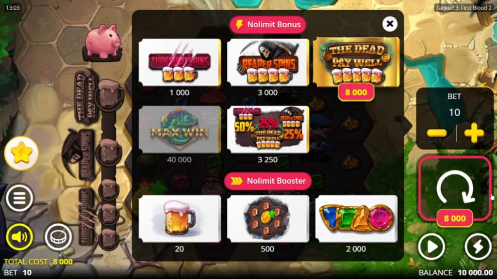 Tanked 3 First Blood 2 slot bonus buy