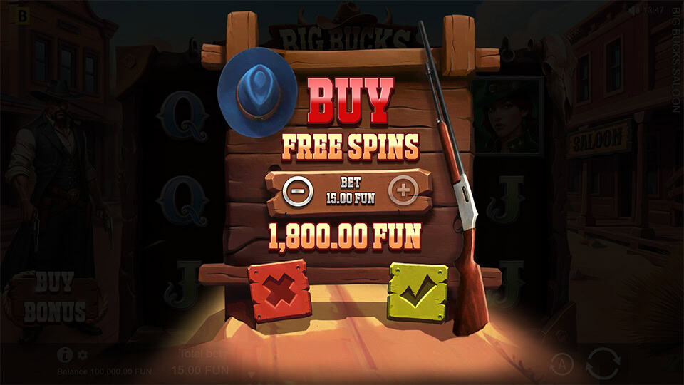 Big Bucks Saloon slot bonus buy