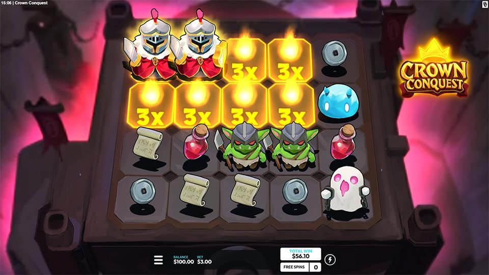 Crown Conquest slot feature wild multipliers 1