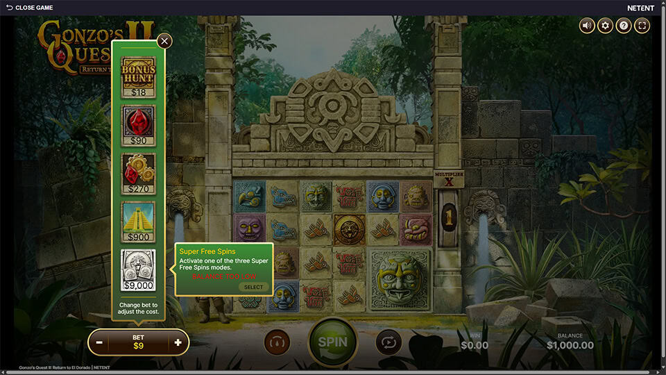 Gonzos Quest 2 slot bonus buy