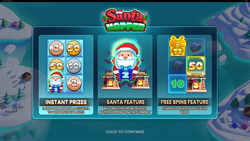 Santa Hopper slot intro screen 1