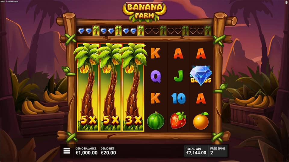 Banana Farm slot feature expanding wild multiplier 1
