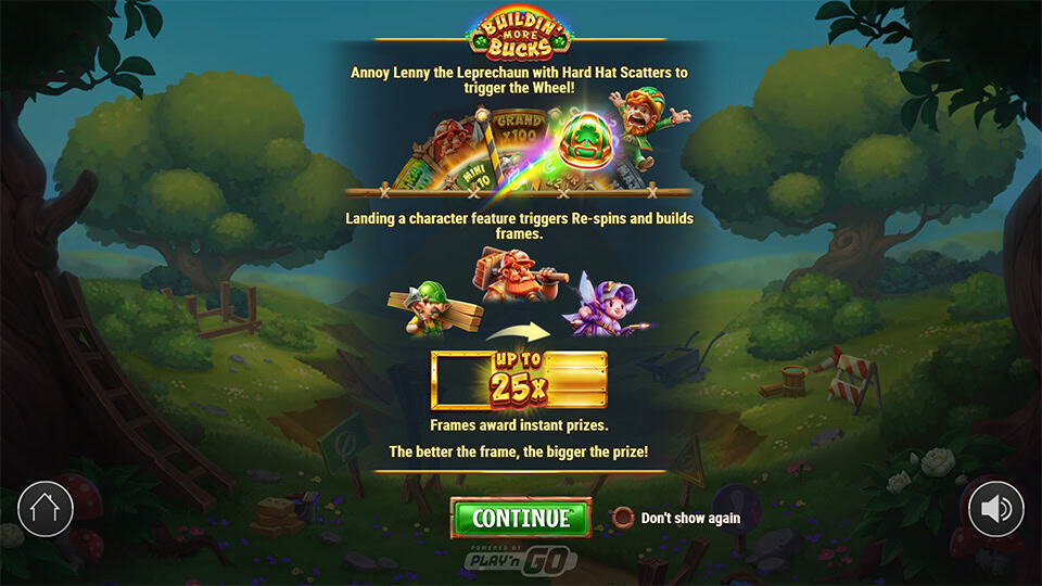 Buildin More Bucks slot intro screen 1