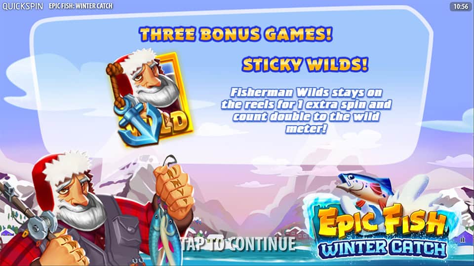 Epic Fish Winter Catch slot intro screen 1