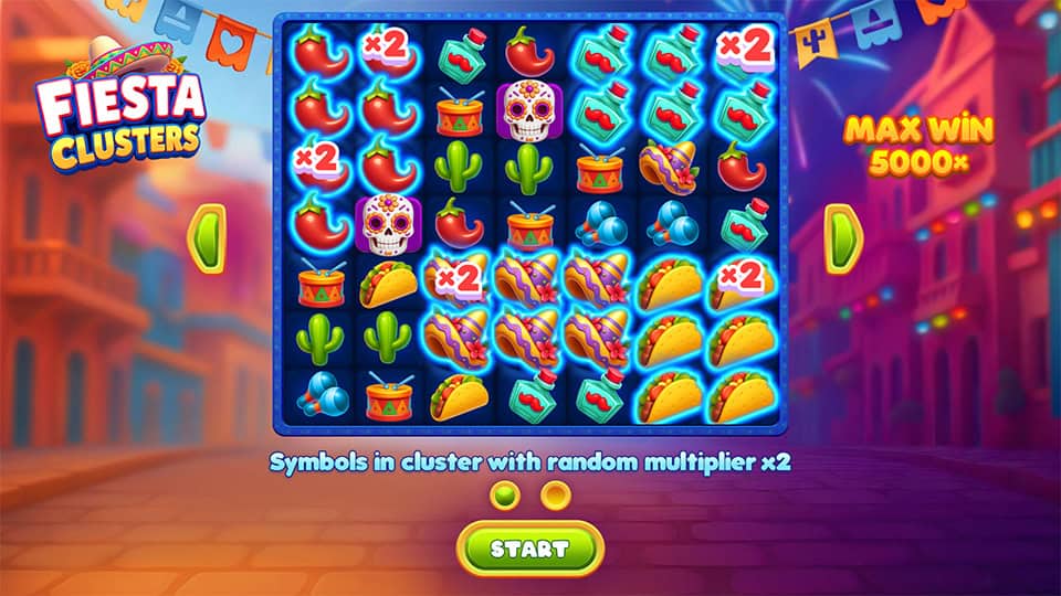 Fiesta Clusters slot intro screen 1