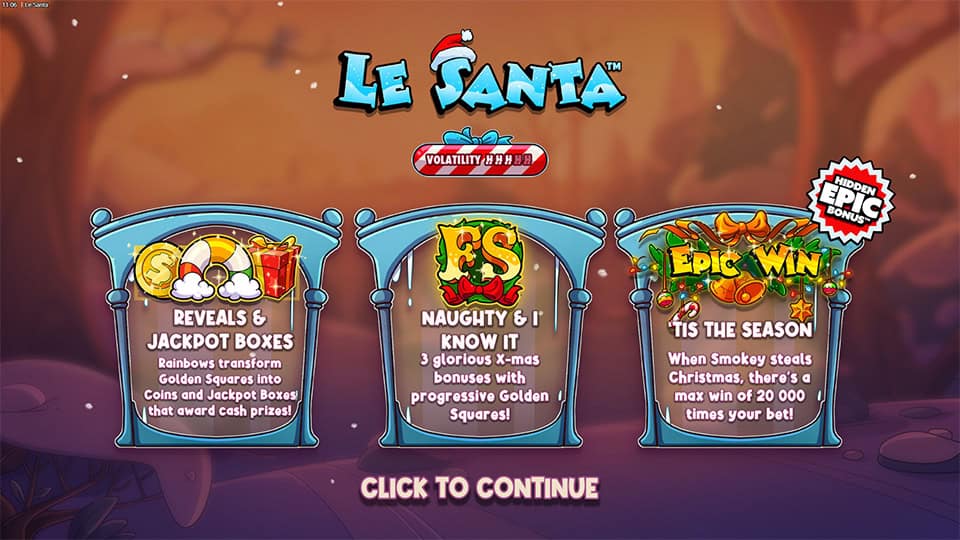 Le Santa slot intro screen