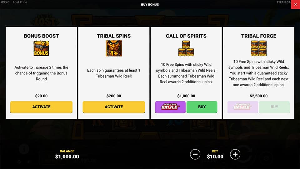 Lost Tribe slot bonus buy