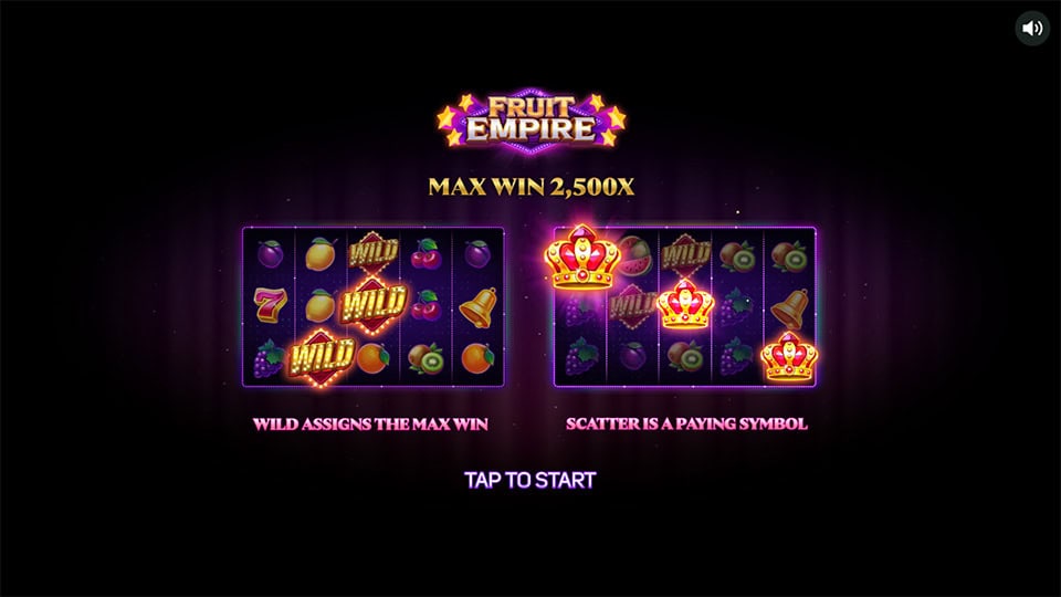 Fruit Empire slot intro screen 1
