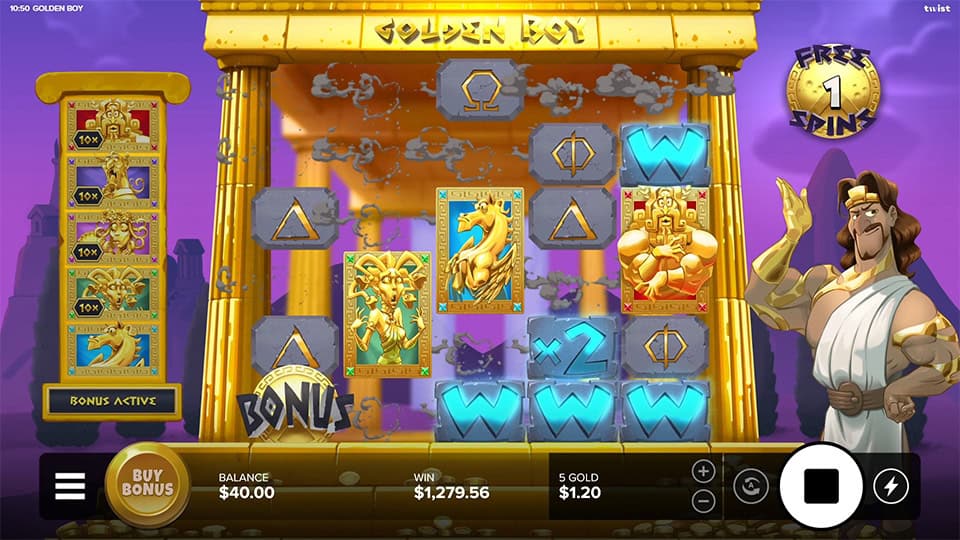 Golden Boy slot feature sticky wild