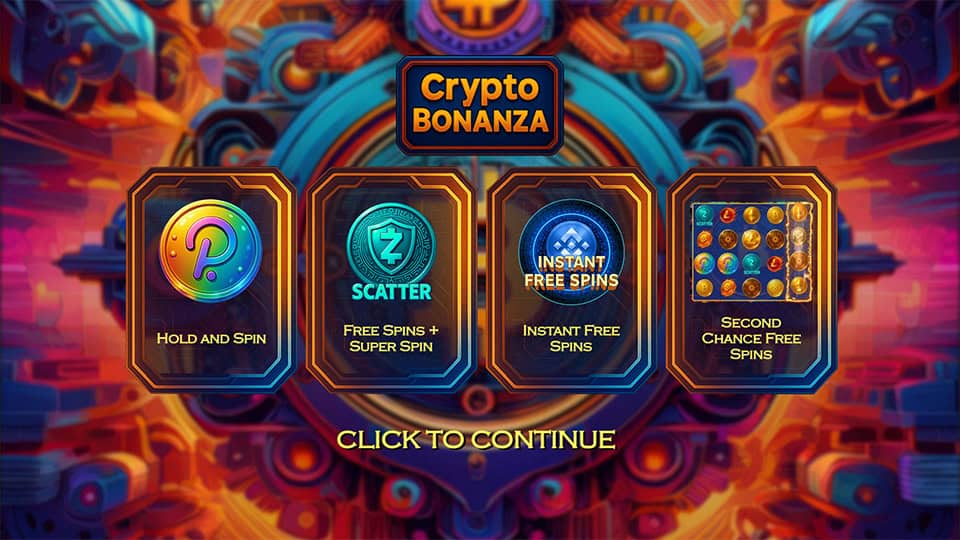 Crypto Bonanza slot intro screen 1