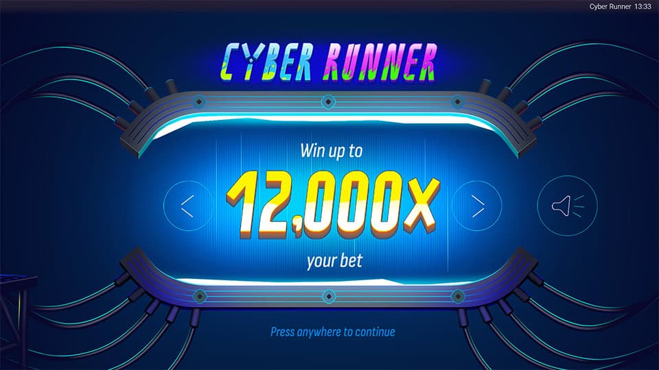 Cyber Runner slot intro screen