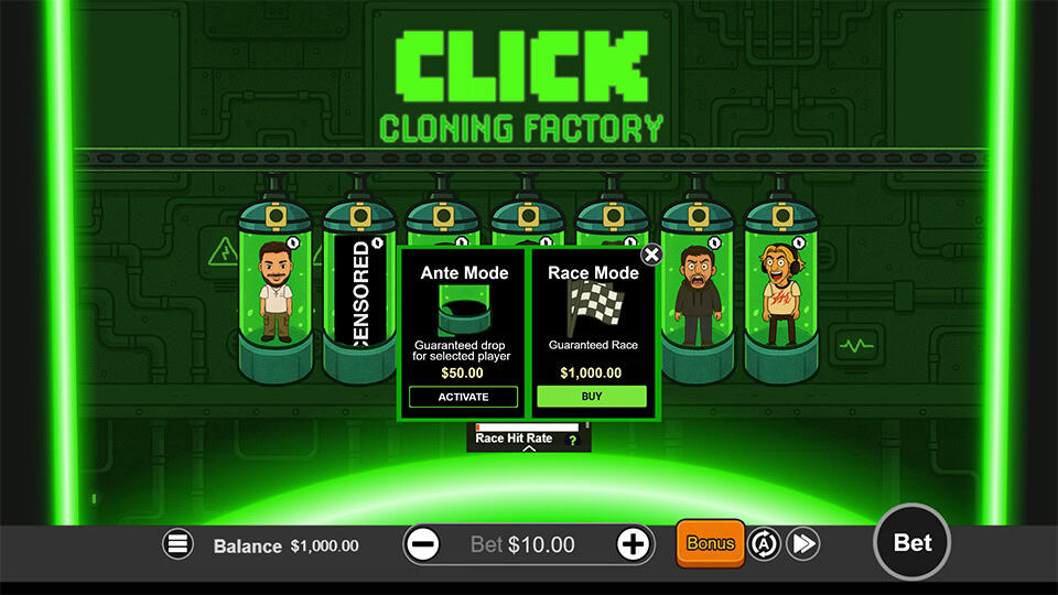 Drop the Boss Click Cloning Factory slot bonus buy