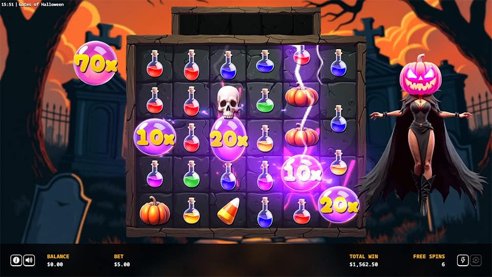 Gates of Halloween slot feature multiplier 1