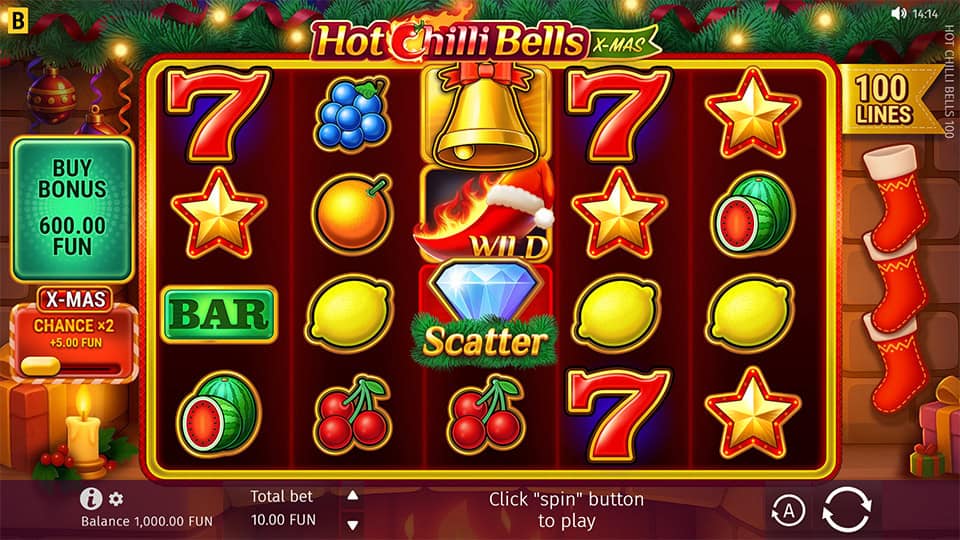 Hot Chilli Bells 100 Xmas Edition slot game preview 1