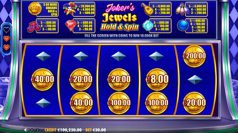 Jokers Jewels Hold Spin slot feature hold and spin 1