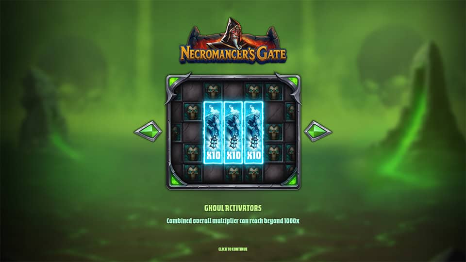 Necromancers Gate slot intro screen 1