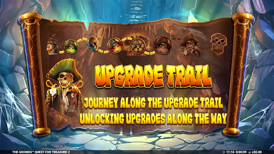 The Goonies Quest for Treasure 2 slot intro screen 1