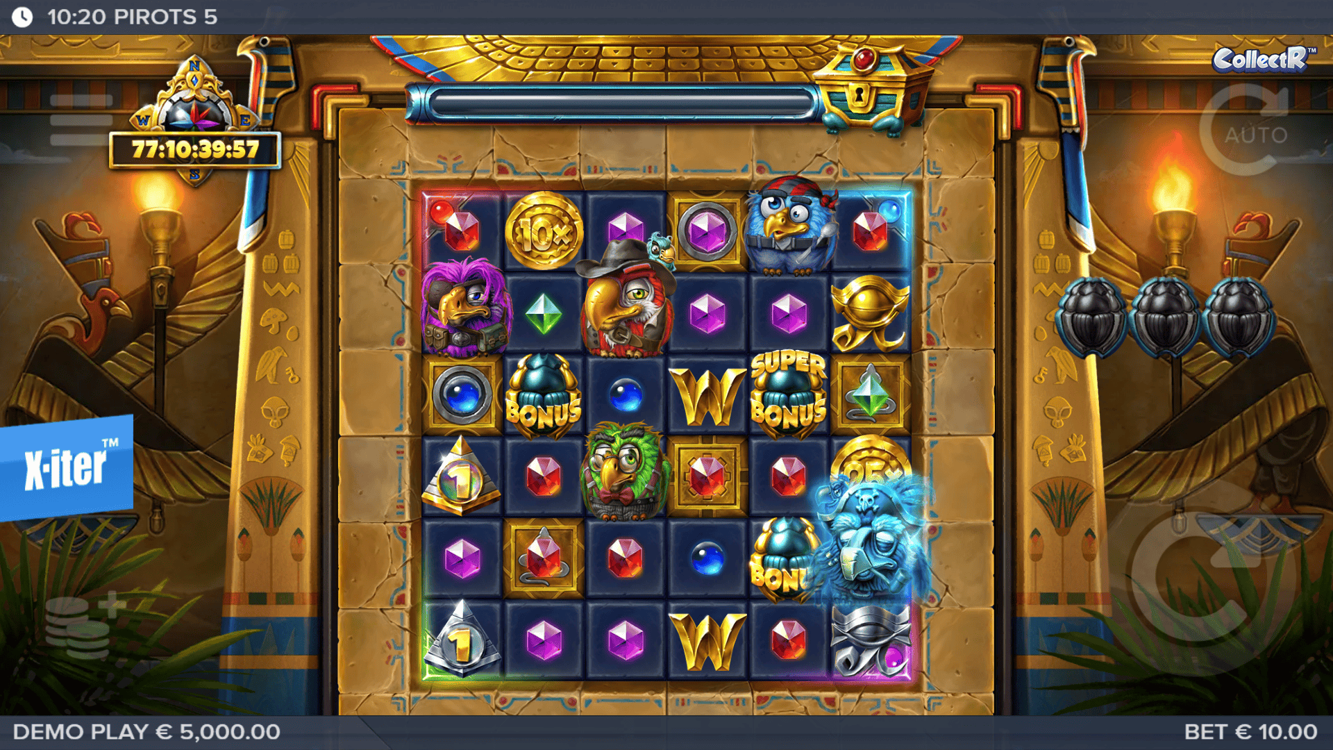 Pirots 5 slot gameplay reels
