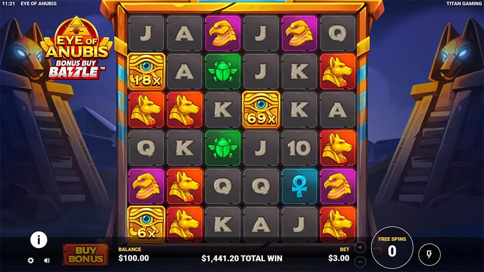 Eye of Anubis slot feature wild multiplier 1