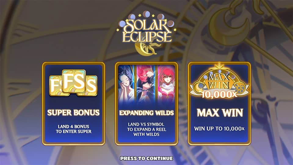 Solar Eclipse slot intro screen 1