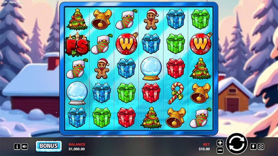 Sticky Xmas slot game preview