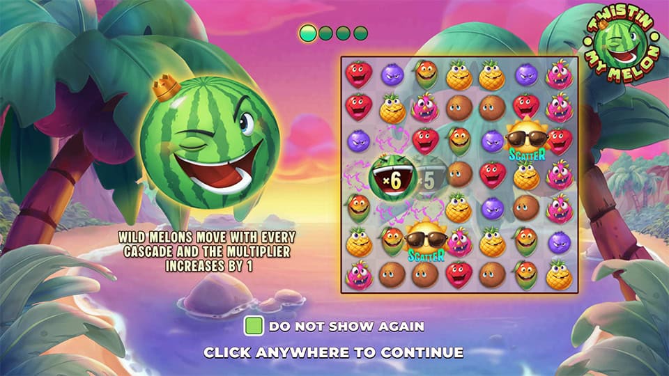 Twistin My Melon slot intro screen 1