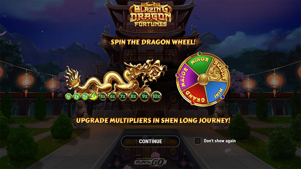 Blazing Dragon Fortunes slot intro screen 1