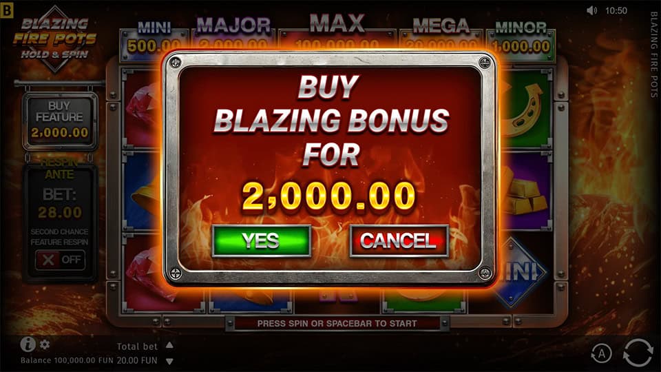 Blazing Fire Pots Hold Win slot bonus buy 1