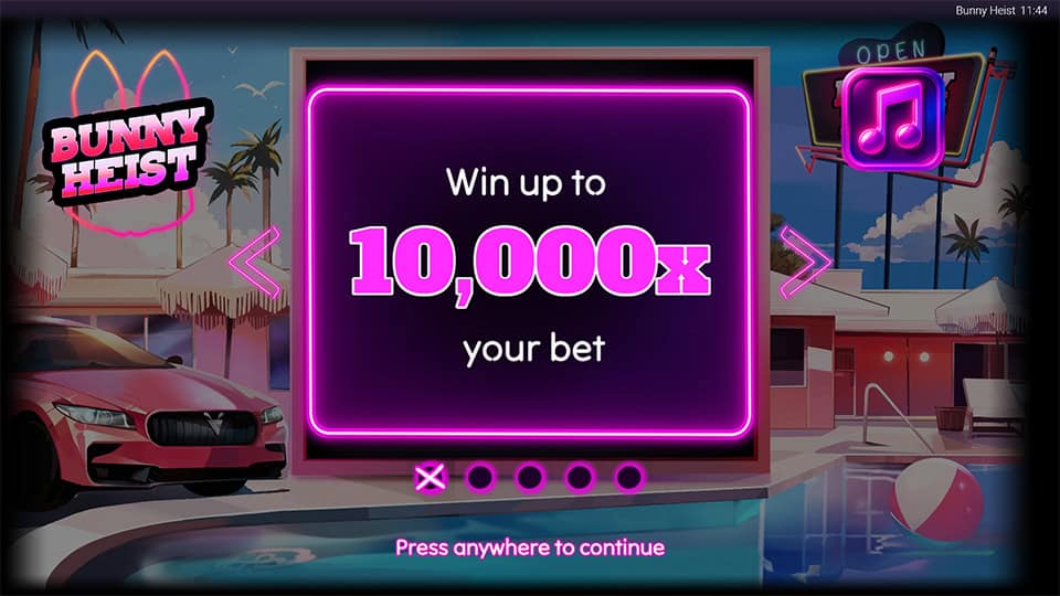Bunny Heist slot intro screen 1