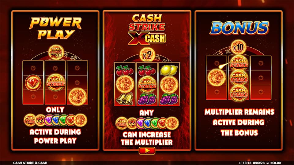 Cash Strike X Cash slot intro screen 1
