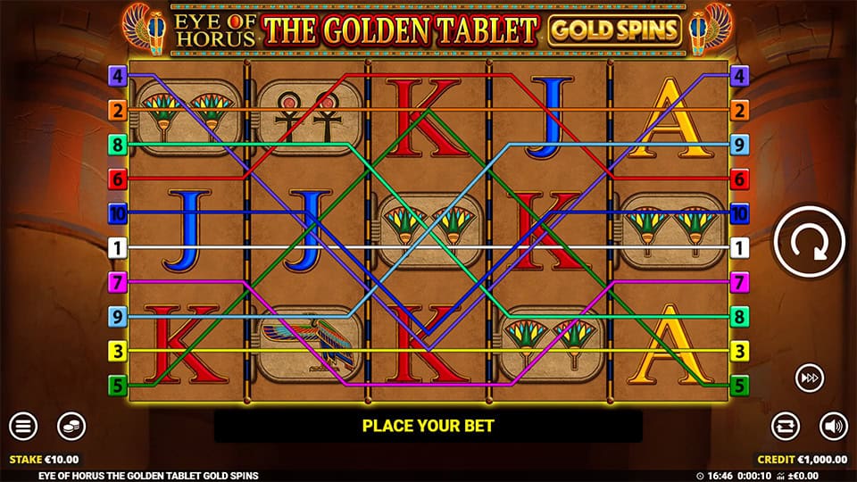 Eye of Horus The Golden Tablet Gold Spins slot game preview