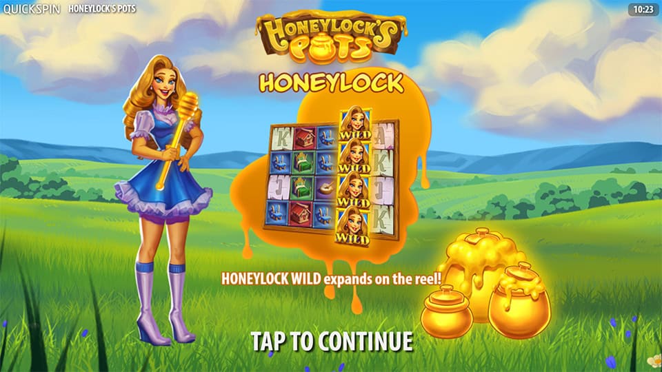 Honeylocks Pots slot intro screen 1