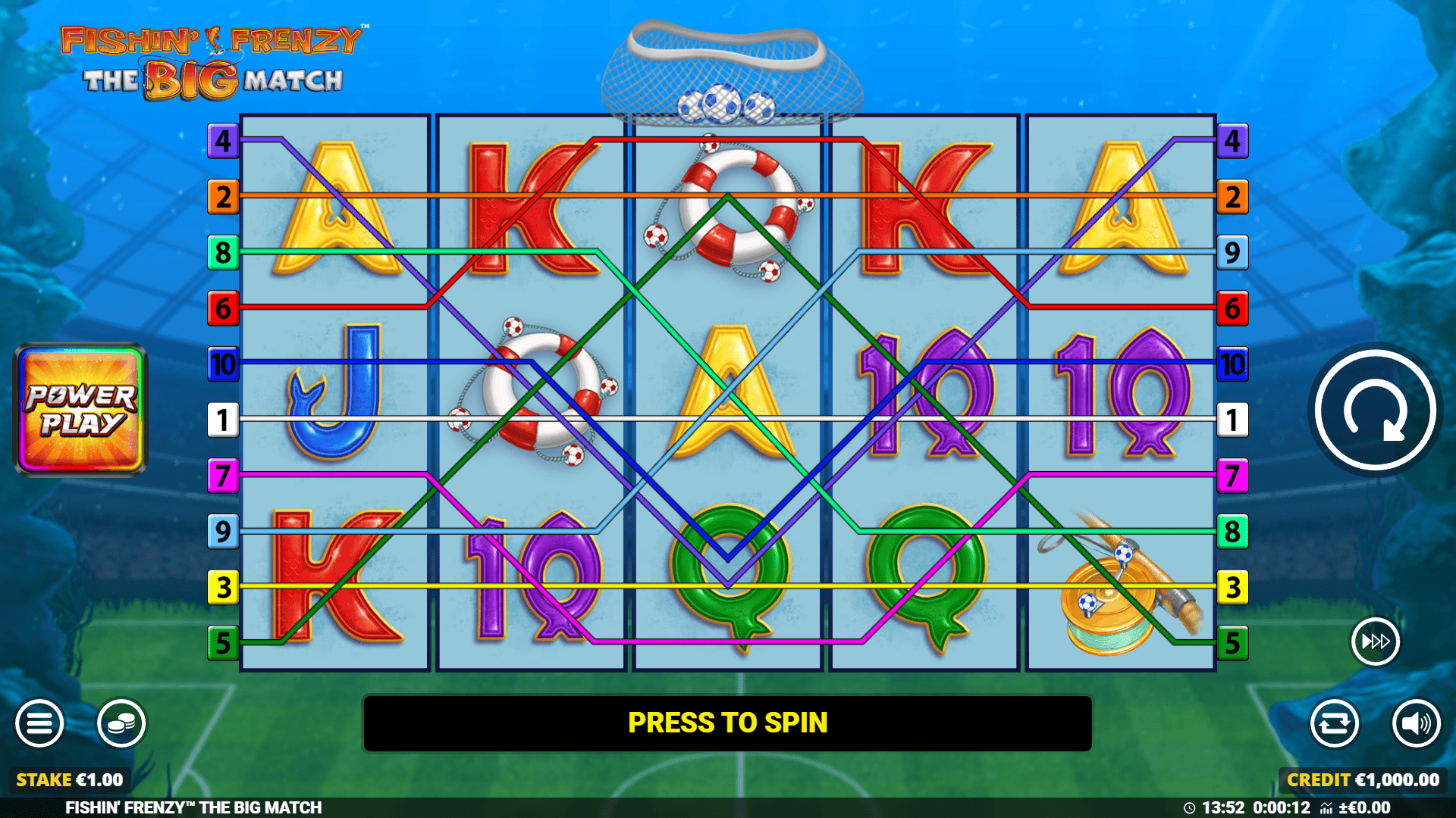Fishin' Frenzy The Big Match slot gameplay reels