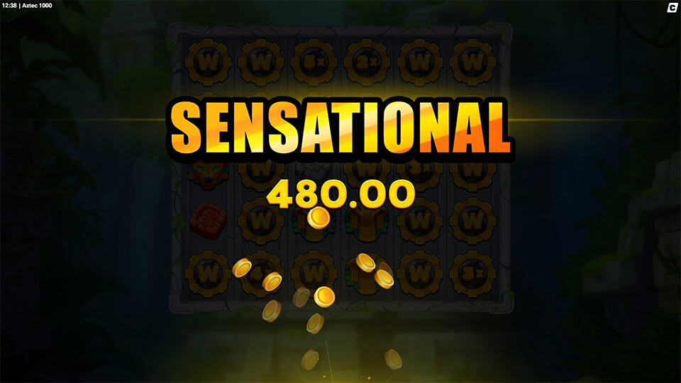 “Sensational” text appears with falling coins and glowing light.