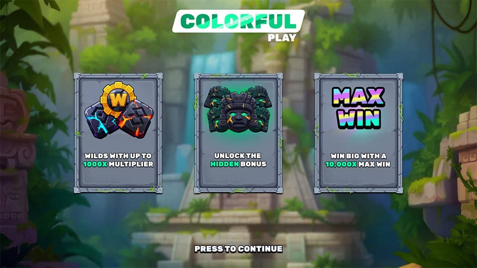 Feature highlights: wilds with 1000x, hidden bonus, and 10,000x max win.