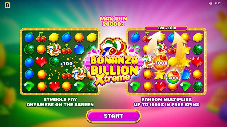 Bonanza Billion Xtreme slot intro screen 1
