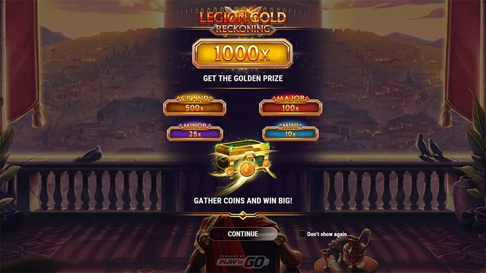 Legion Gold Reckoning slot intro screen 1