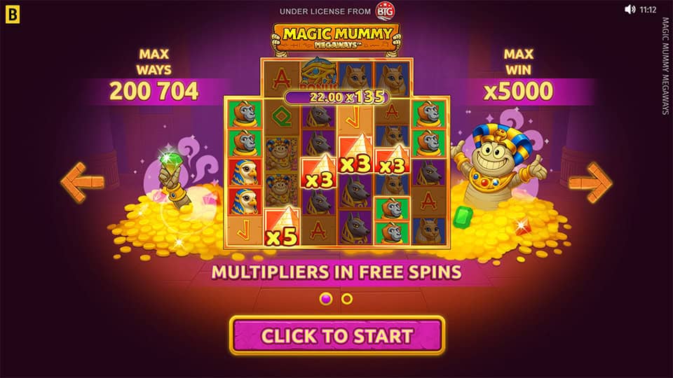 Magic Mummy Megaways slot intro screen 1